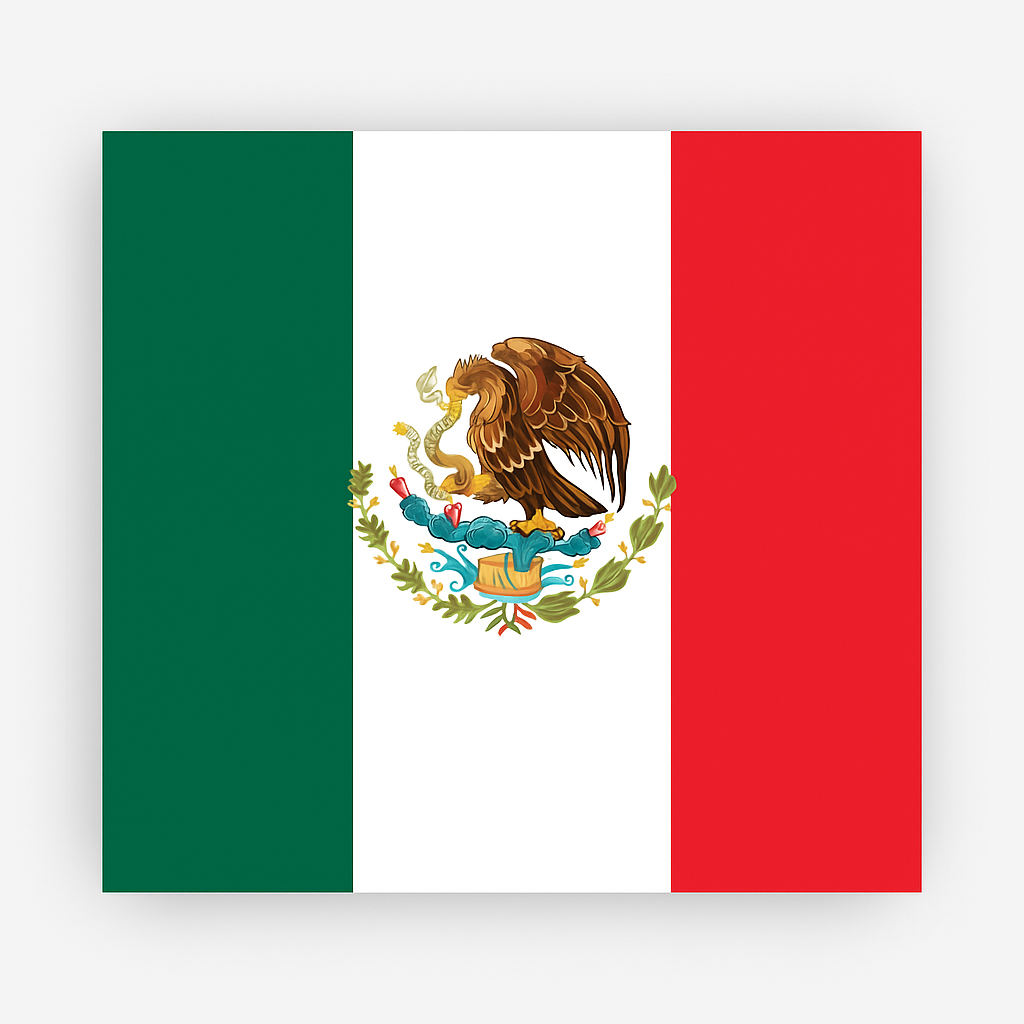 Mexico Square Flag